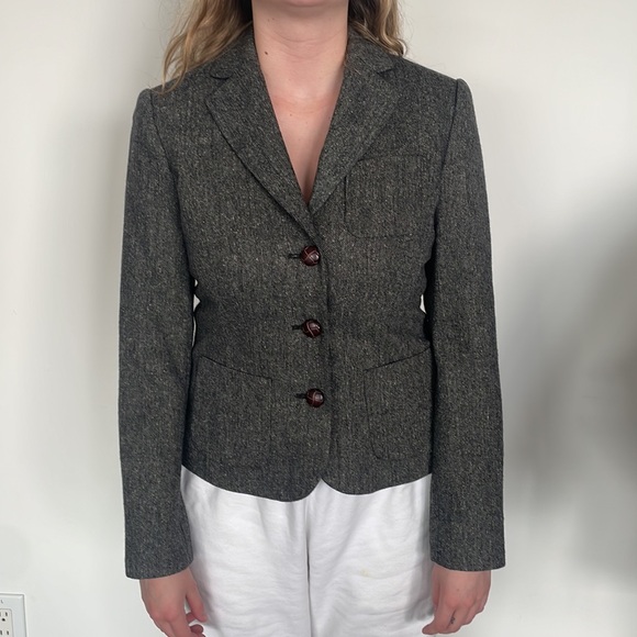 Classic Grey wool tweed blazer - Picture 1 of 6